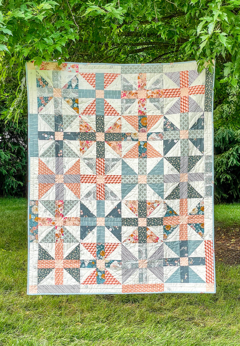 Symmflorescent from Abode Backing for Sweet Home Quilt Kit by Maureen Cracknell